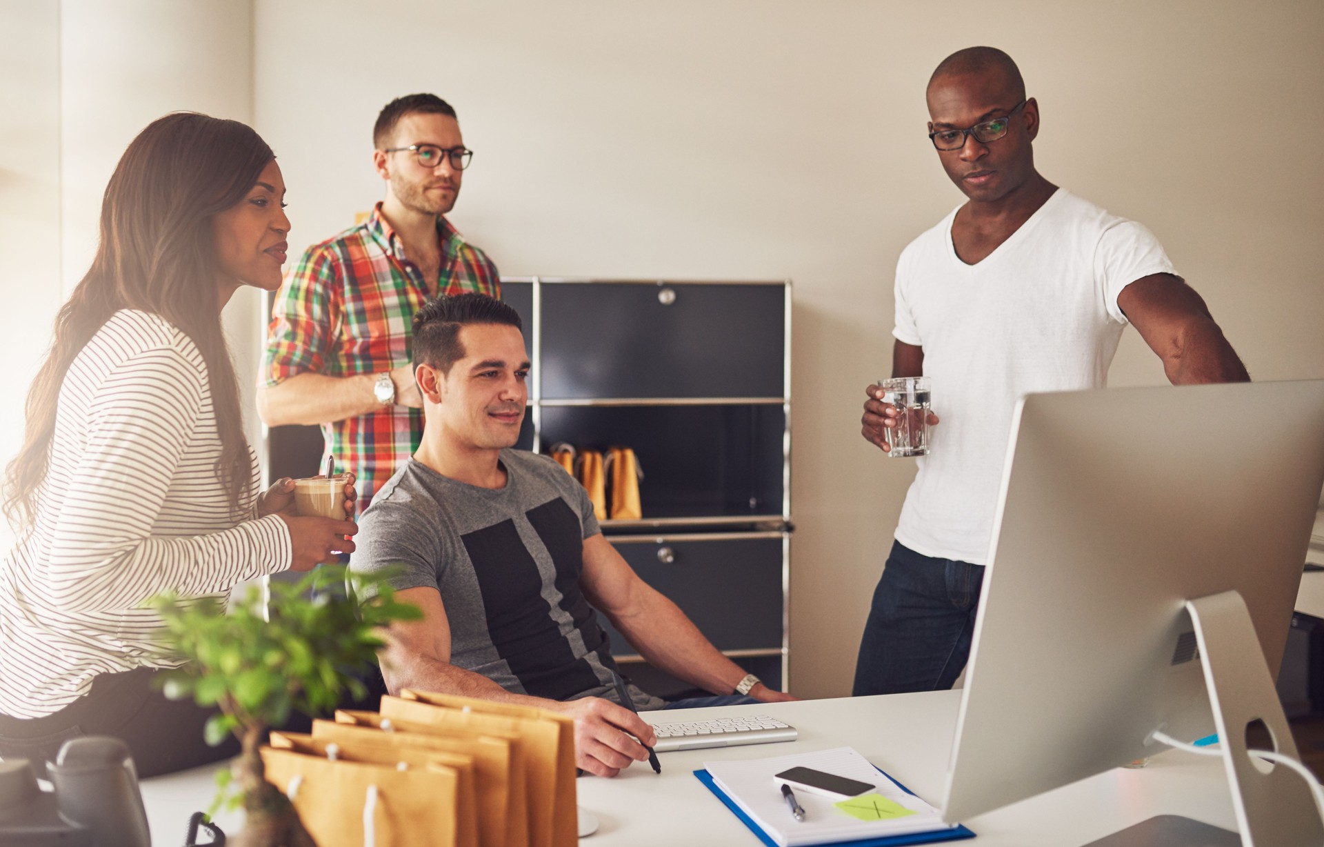 Group of young entrepreneurs in meeting